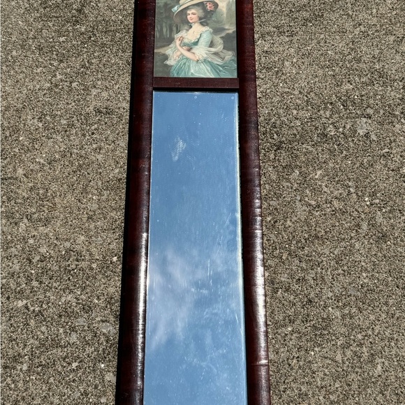 Antique Wall Mirror of Marie Antoinette in beautiful tiger's eye wooden frame - Picture 1 of 8